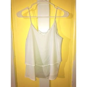 White Flowy Tank Top.